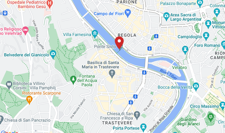Tiber River in Rome Map