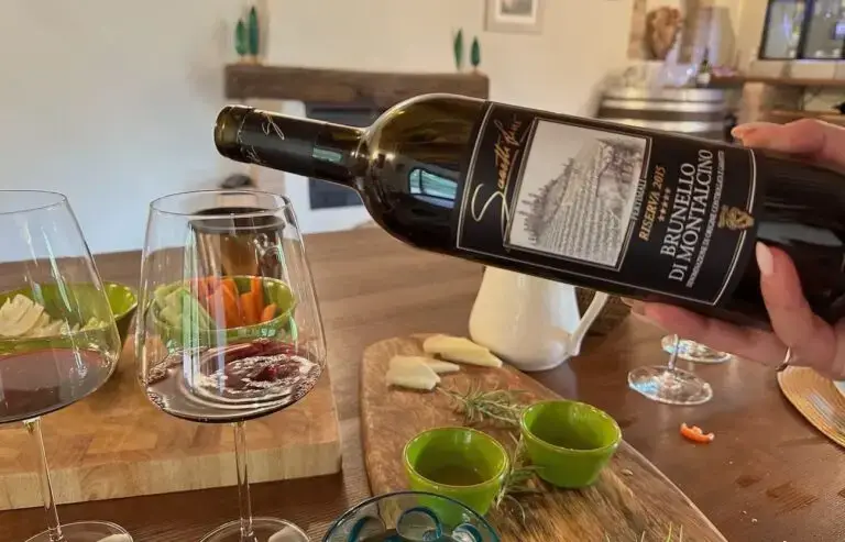 Bottle of wine being poured.