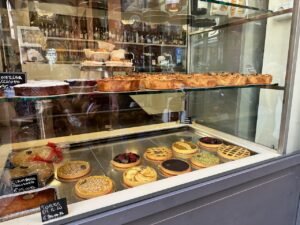 Sweet pies and desserts in Bologna market