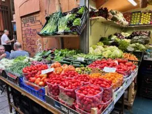 Produce in the Bologna market.