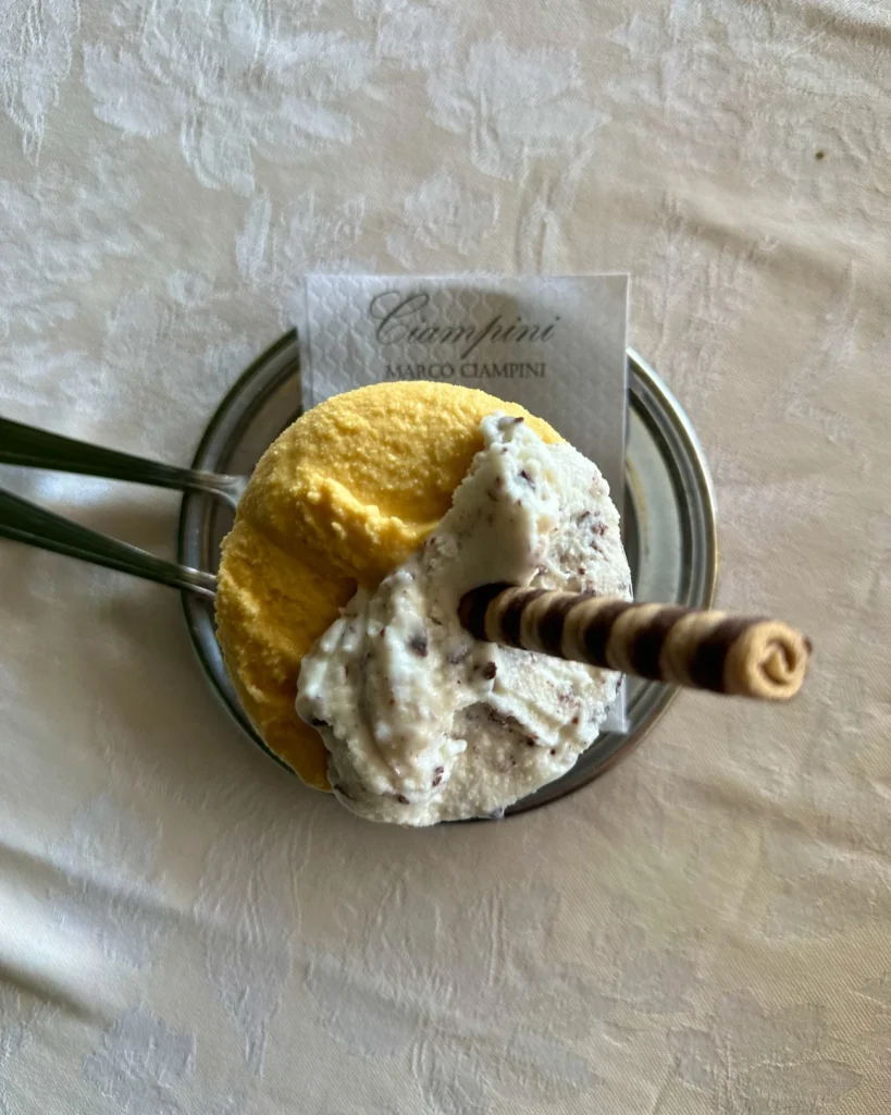 Homemade gelato at Pasta at Ristorante Ciampini