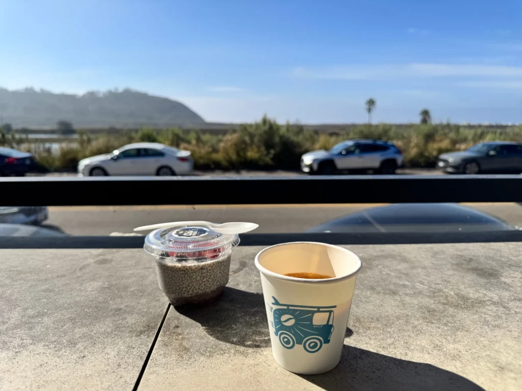 Bird Rock Coffee Roasters, enjoying morning light over San Dieguito Lagoon.