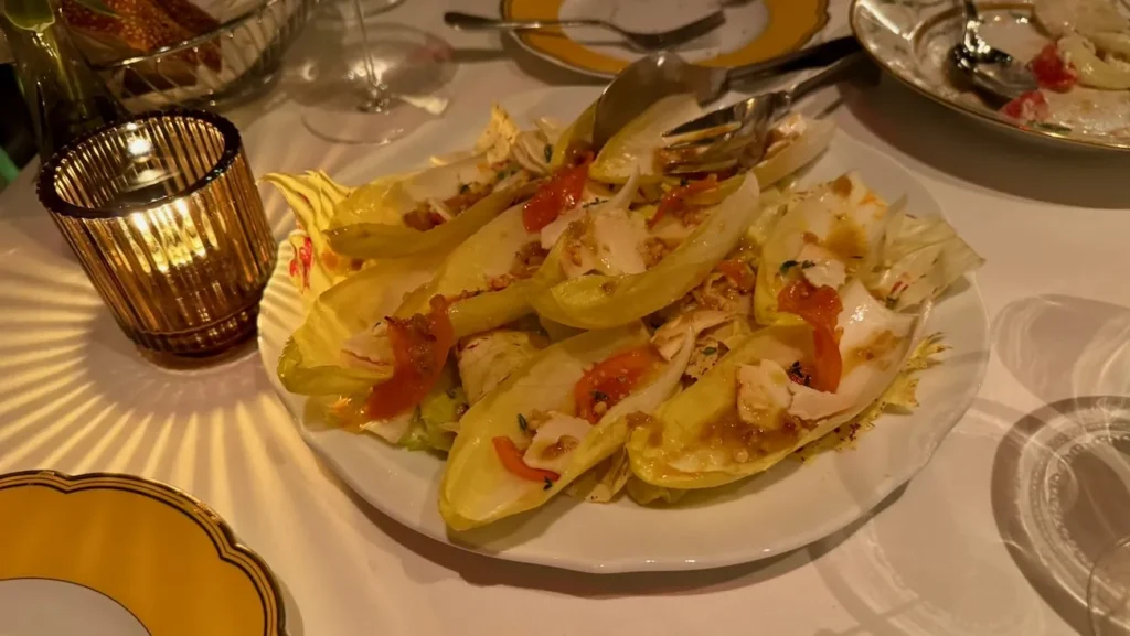 House endive salad at Torrisi Restaurant & Bar in New York City, served family-style