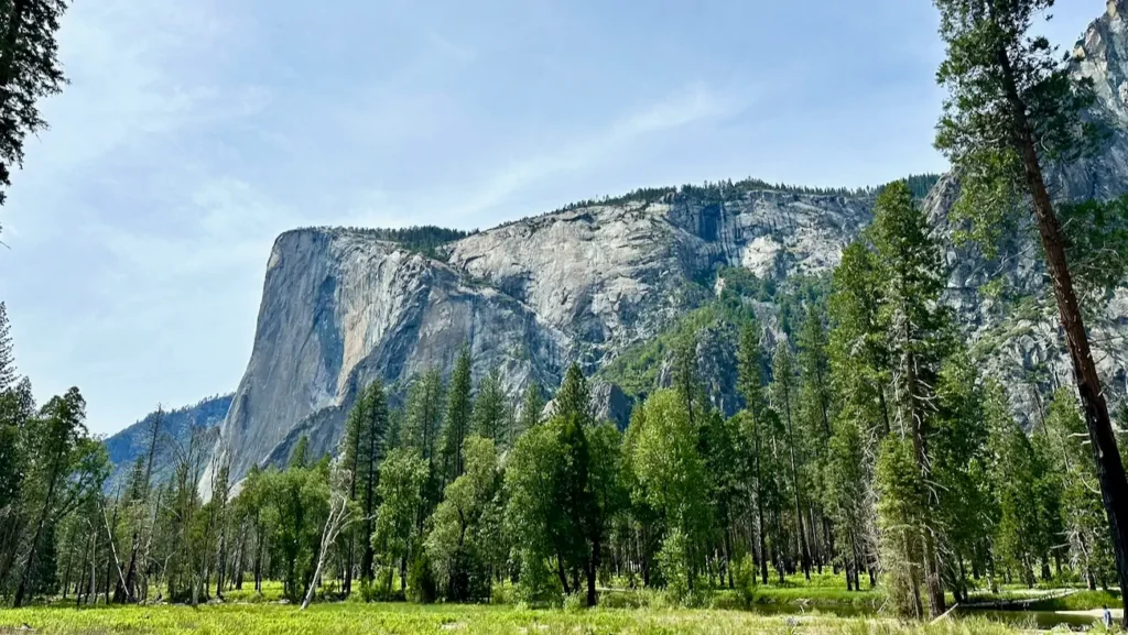 El Capitan towering above Yosemite Valley in Yosemite National Park.