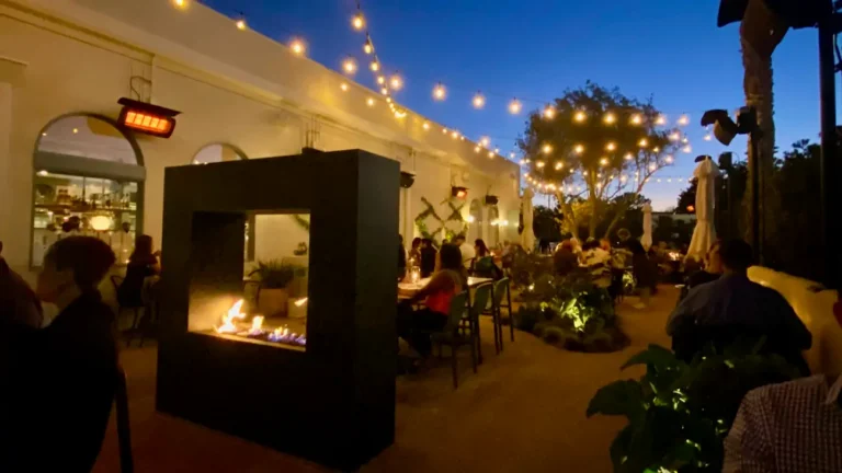 Patio at Jeune et Jolie Michelin-starred restaurant in Carlsbad, California