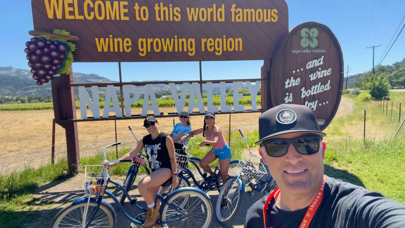 Cycling through Napa Valley near Indian Springs Calistoga.