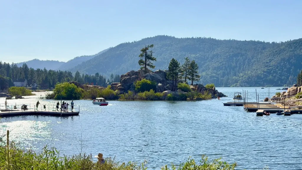 Boulder Bay at Big Bear Lake during summer in Southern California.