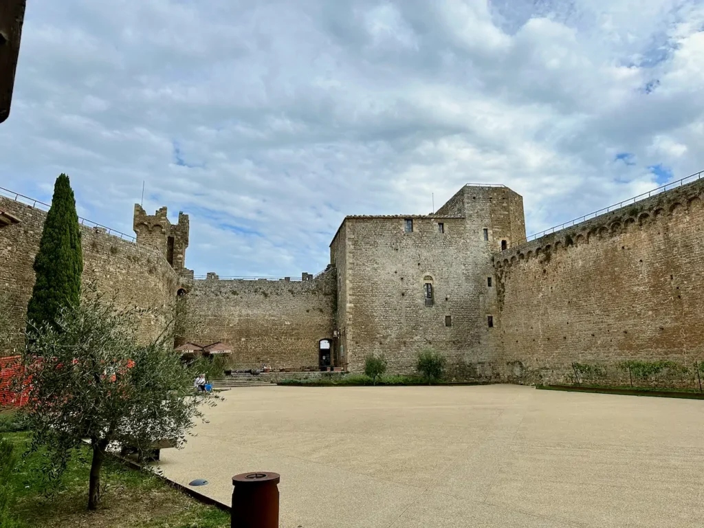 Courtyard inside Fortezza di Montalcino in Tuscany
