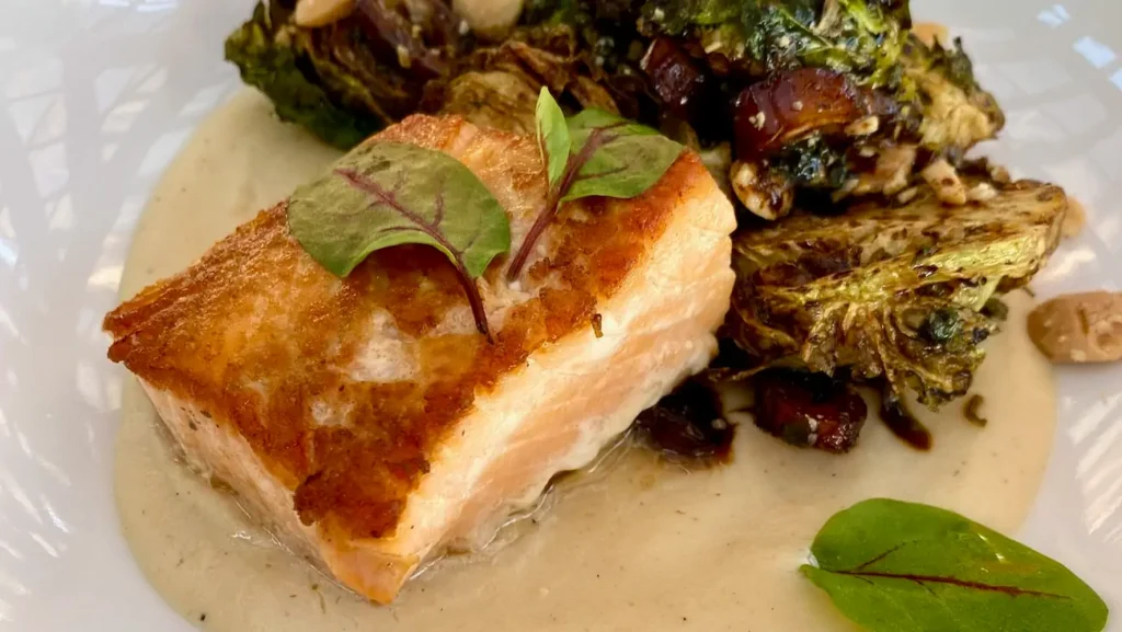 Grilled salmon served at The Ritz-Carlton Bacara near Santa Barbara