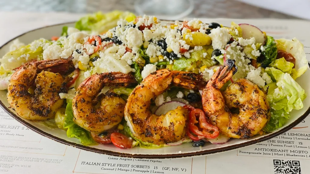 Grilled shrimp salad at The Ritz-Carlton Bacara in Goleta