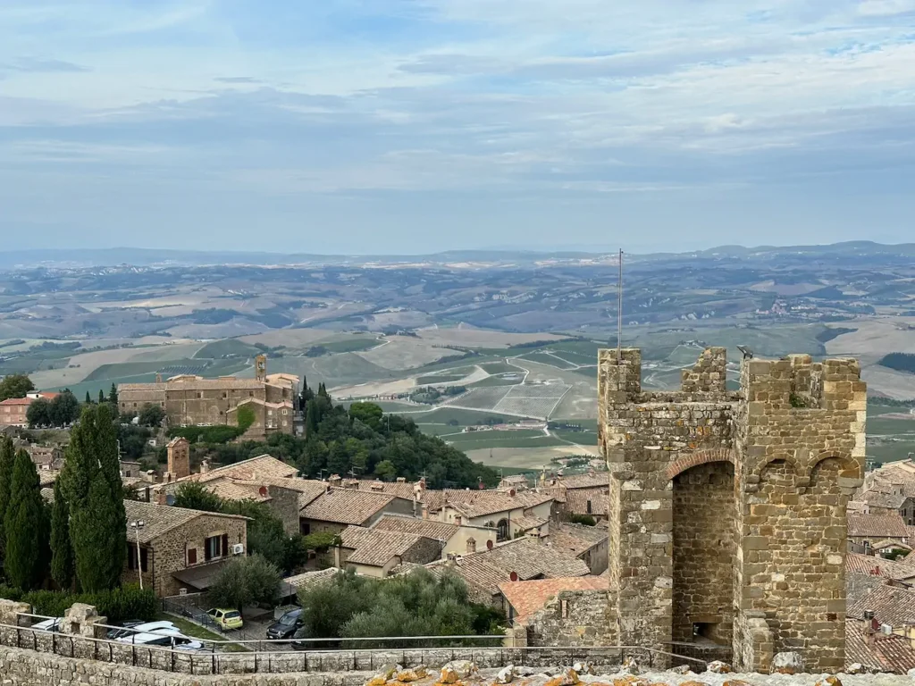 View over Montalcino and Tuscany from the fortress