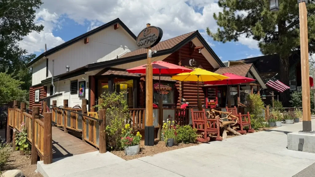 Exterior of Moonridge Coffee Company in Big Bear Lake, California.