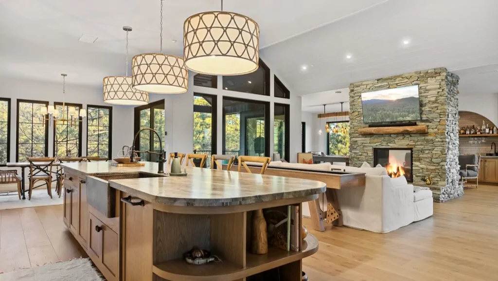 Gourmet kitchen inside Ridgecrest Resort in Big Bear Lake, California.
