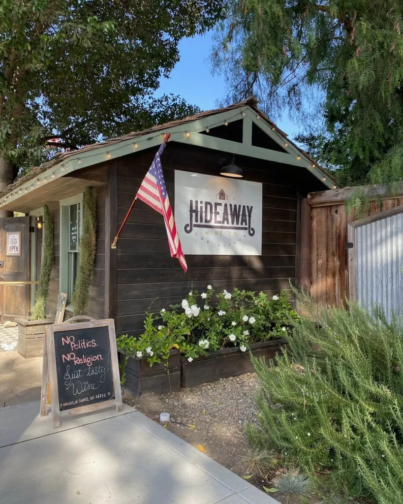 Exterior of The Hideaway in Los Olivos, California.