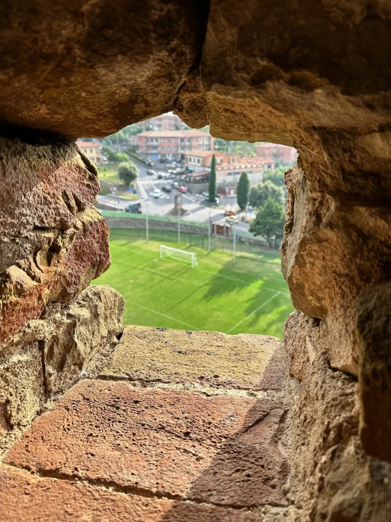 View through fortress wall at Fortezza di Montalcino
